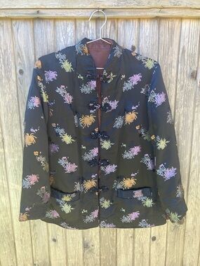 Reversible satin Asian inspired coat